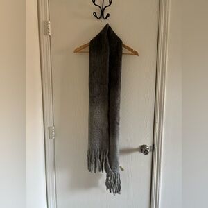 NWT Lucky Brand Gray Fringe Scarf Made in India Soft Cozy Winter Wrap